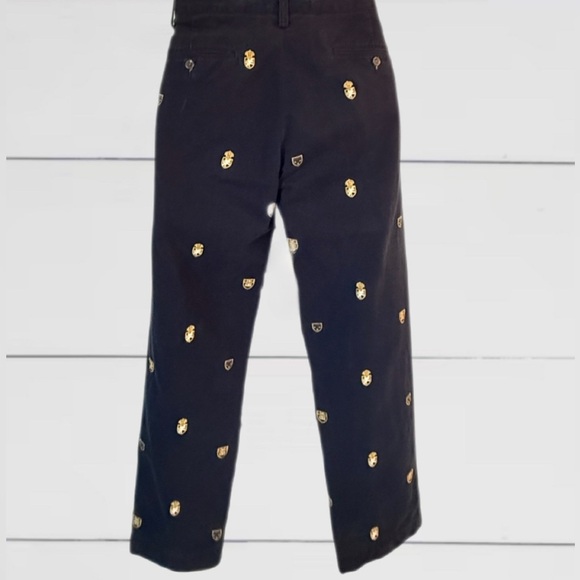 Ralph Lauren Polo Slim Fit Chino Pants 32x30 – Navy w/ Gold Crests Embroidery - Picture 7 of 12